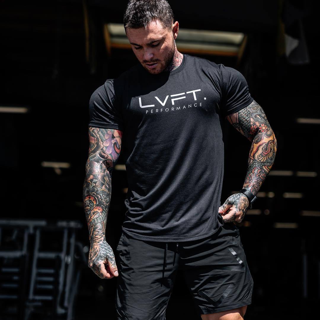 New fitness sports men's T-shirt casual training running perspiration round neck short-sleeved tight breathable clothes