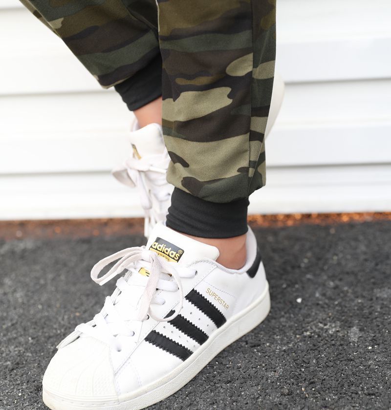 AliExpress Wish Explosion models European and American ladies drawstring waist camouflage pencil pants Slim skinny stretch camouflage pants