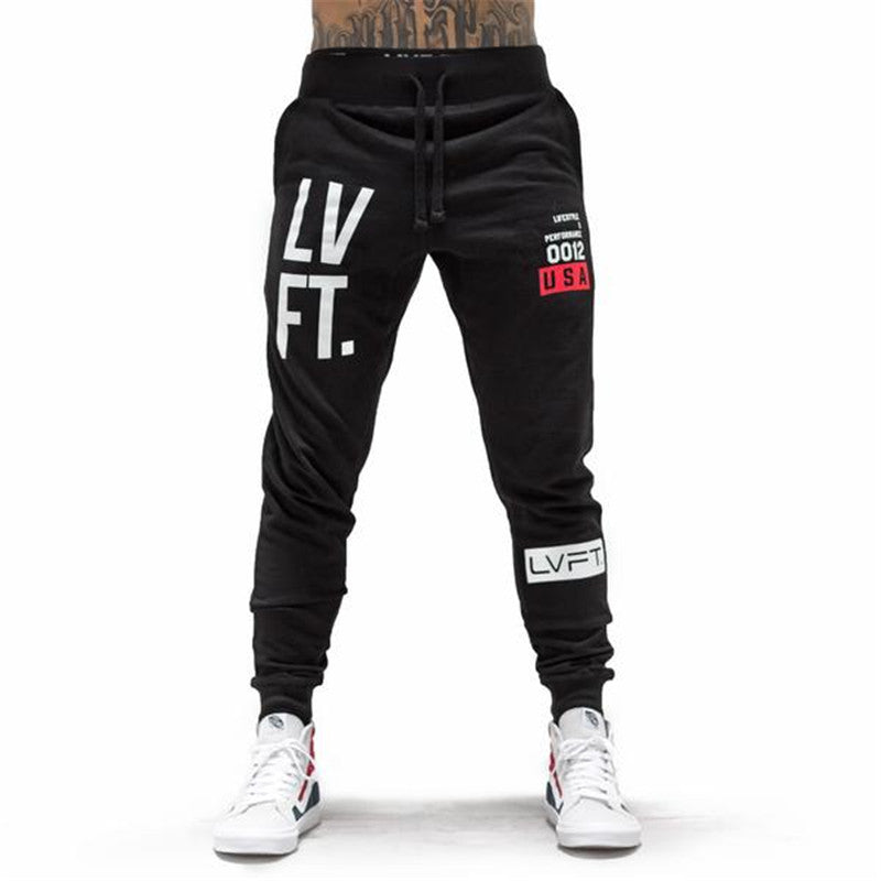 Muscle training fitness sports trousers men's breathable slim fit footwear pants