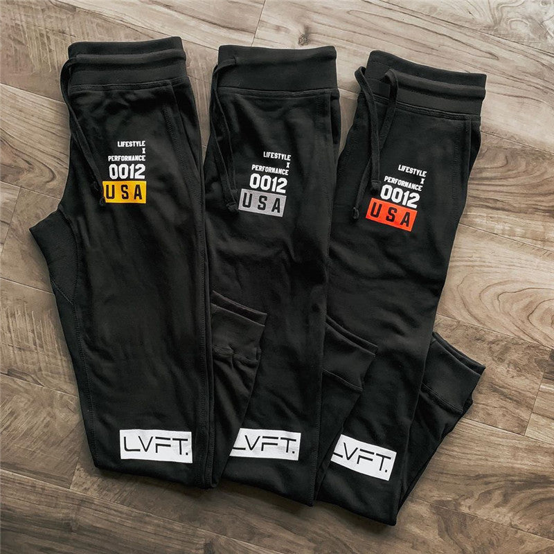 Muscle training fitness sports trousers men's breathable slim fit footwear pants