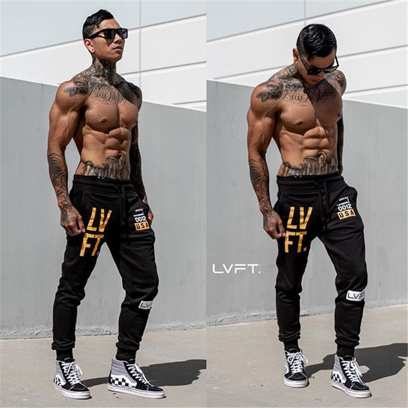 Muscle training fitness sports trousers men's breathable slim fit footwear pants