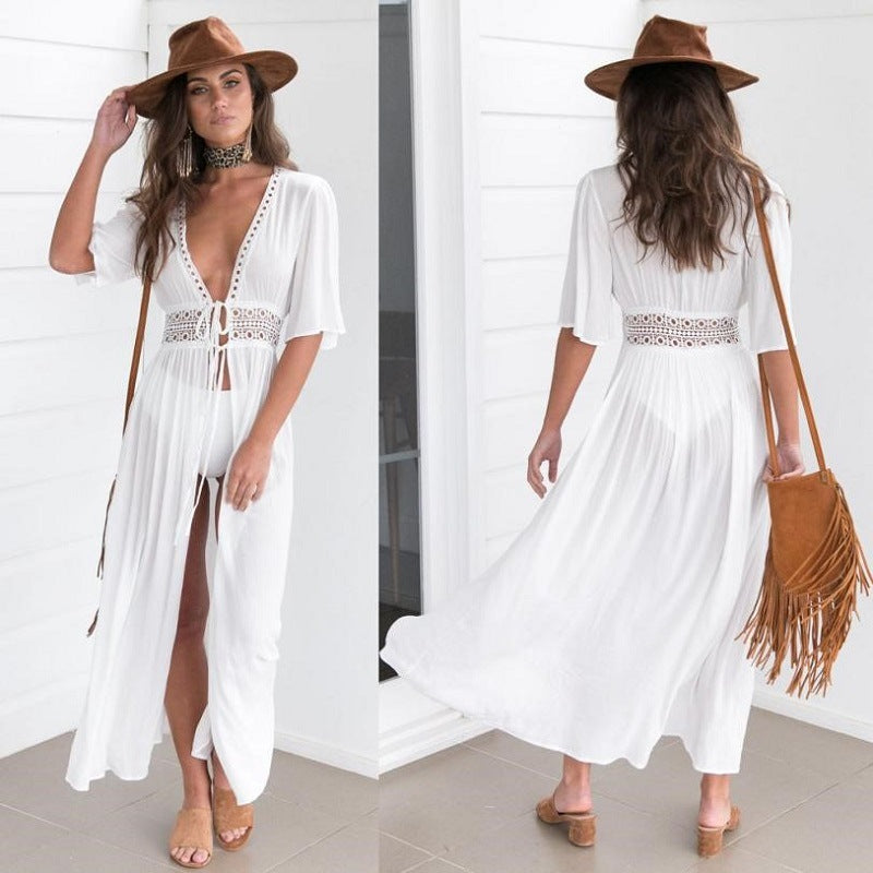 2023 AliExpress ebay hot style lace chiffon beach swimsuit blouse
