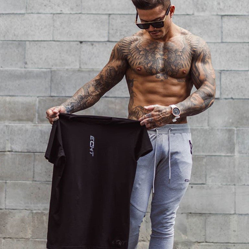 Cross-border Wish Summer Hot Sale New Round Neck Sports Short Sleeve T Outdoor Running Fitness Muscle Brother T-shirt