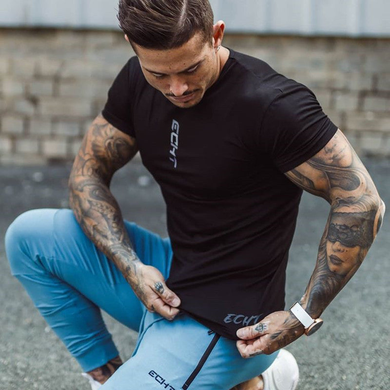 Cross-border Wish Summer Hot Sale New Round Neck Sports Short Sleeve T Outdoor Running Fitness Muscle Brother T-shirt