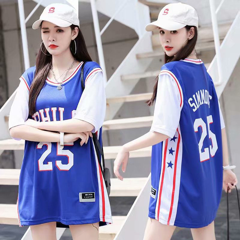 Fake two pieces of basketball clothing Korean version of sports t-shirt male and female students short-sleeved loose casual ball clothing class clothing wholesale