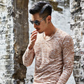 Cross-border men's autumn long-sleeved t-shirt men's solid color casual trendy brand men's T-shirt on behalf of the hair slim bottoming shirt