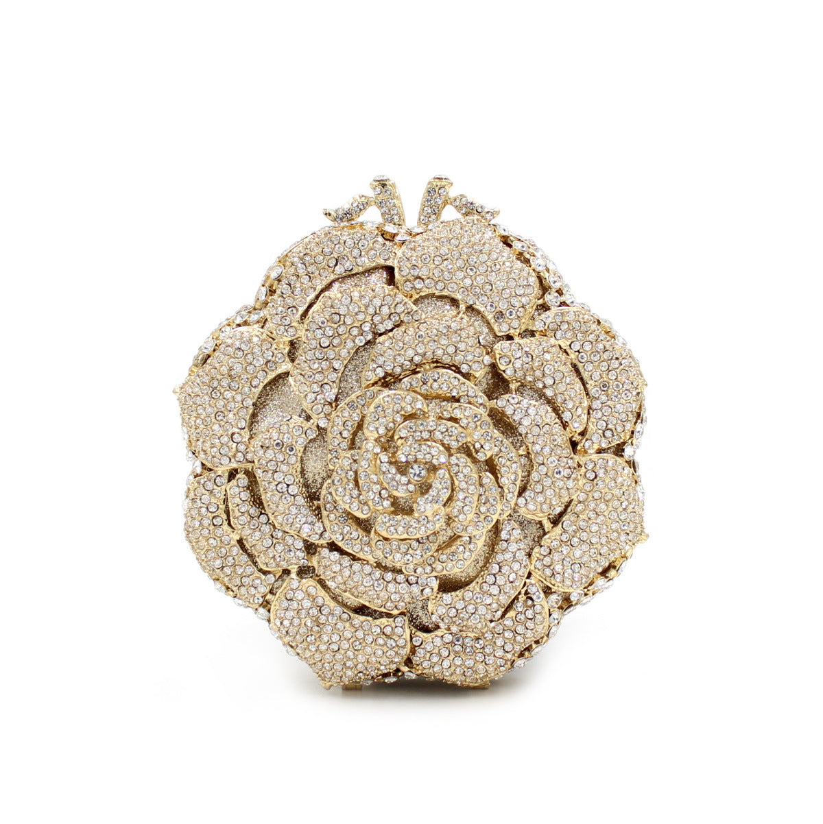 BL011 Rose Luxury Rhinestone Bag Hollow Metal Crystal Dinner Bag Foreign Trade Diamond Bag Lady Clutch Bag