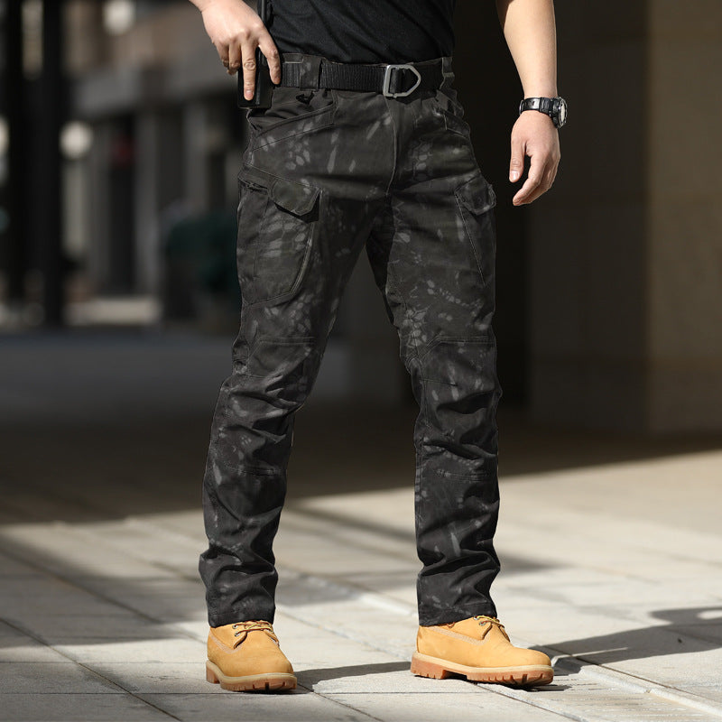 IX7 tactical pants camouflage training pants spring and autumn outdoor stretch overalls loose soft shell assault pants waterproof IX9