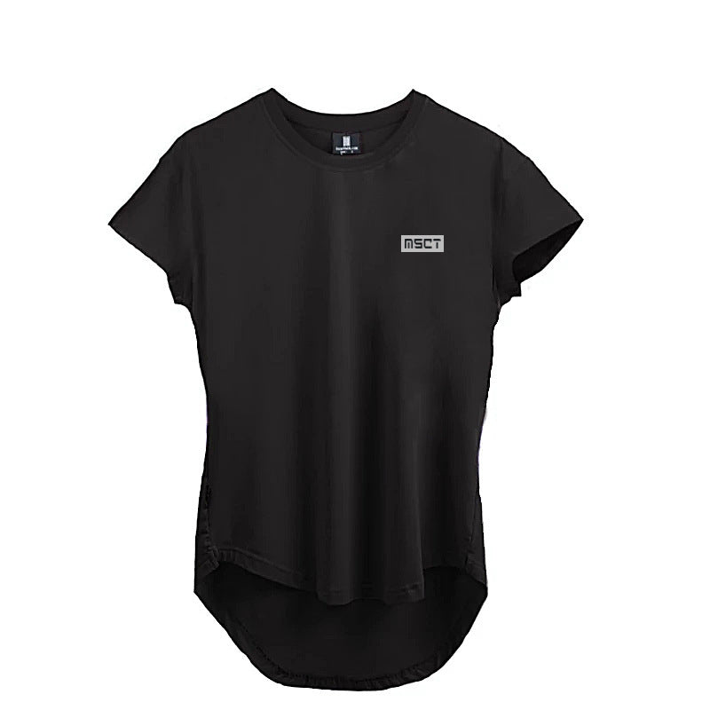2021 Muscle Brothers new moisture wicking light board cross-border T-shirt short-sleeved pure cotton stretch sports and leisure top