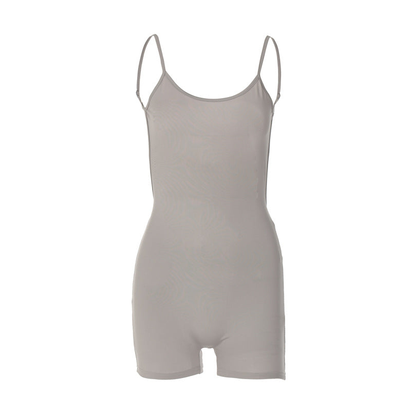 European and American style women's clothing wholesale 2023 spring new U-neck sling slimming slim American sports street jumpsuit