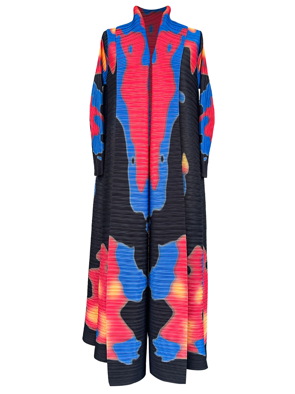 Middle Eastern robes for women Issey Miyake pleated printed cardigan long coat Arab robes large size Abaya