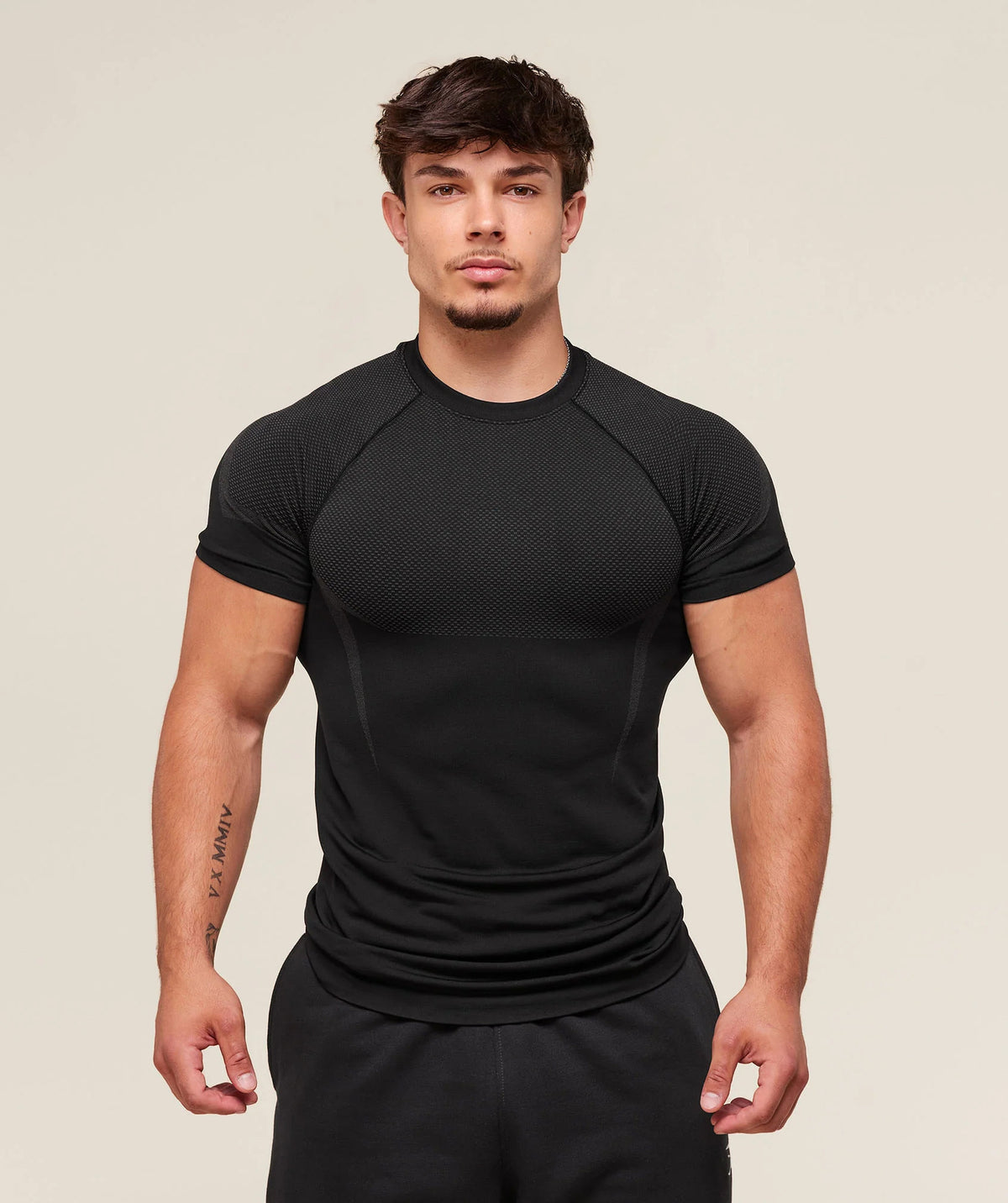 GYMSHARK Men's Fitness Top, Casual Running, Quick-Drying, Breathable, Tight-Fitting Short-Sleeve T-Shirt, Men's Muscle Shark