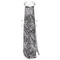 European and American style 2022 new summer fashion print sexy exposed slit suspender dress long skirt women's foreign trade wholesale