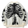 Japanese tide brand autumn skeleton round neck long-sleeved men's and women's fashion autumn and winter loose oversize pullover trend sweater
