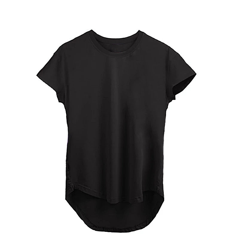 2021 Muscle Brothers new moisture wicking light board cross-border T-shirt short-sleeved pure cotton stretch sports and leisure top