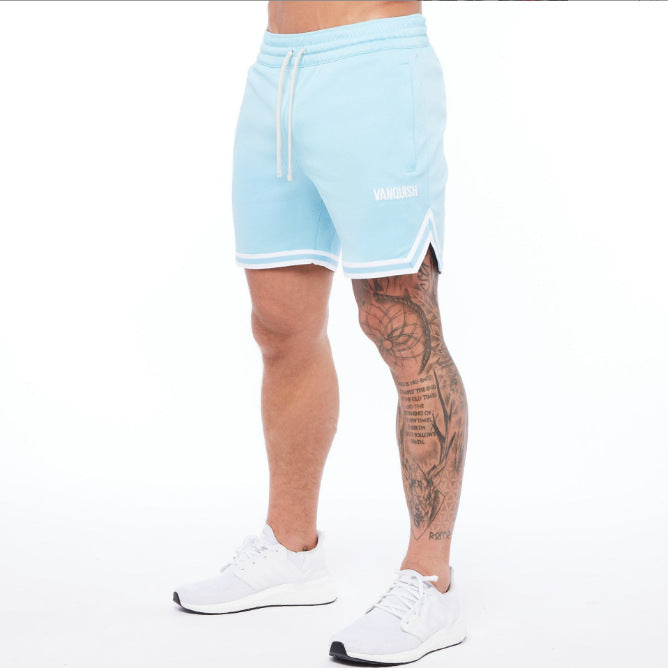 Crazy muscle men's mesh quick-drying five-point shorts loose sports fitness training running European and American basketball shorts