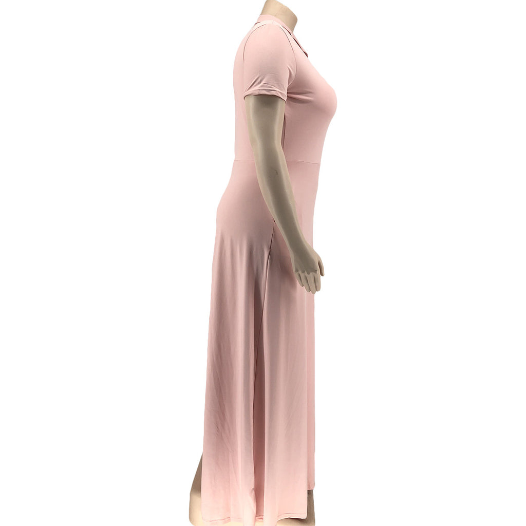 FAGADOER Elegant Solid Plus Size Dress XL-5XL Women Short Sleeve A-line Folding Dress Fashion Casual Clothing Streetwear Robe 2022