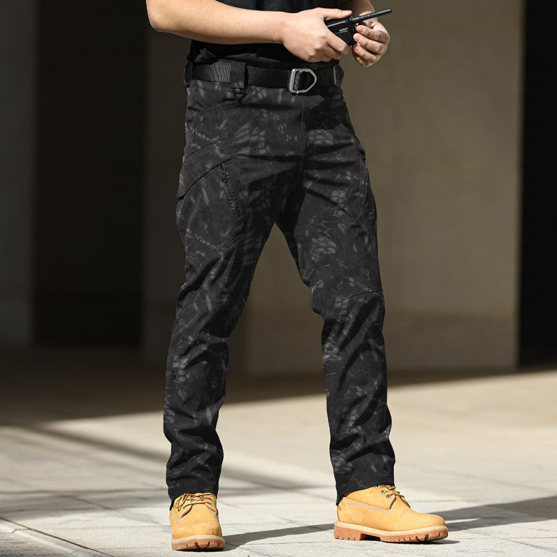 IX7 tactical pants camouflage training pants spring and autumn outdoor stretch overalls loose soft shell assault pants waterproof IX9
