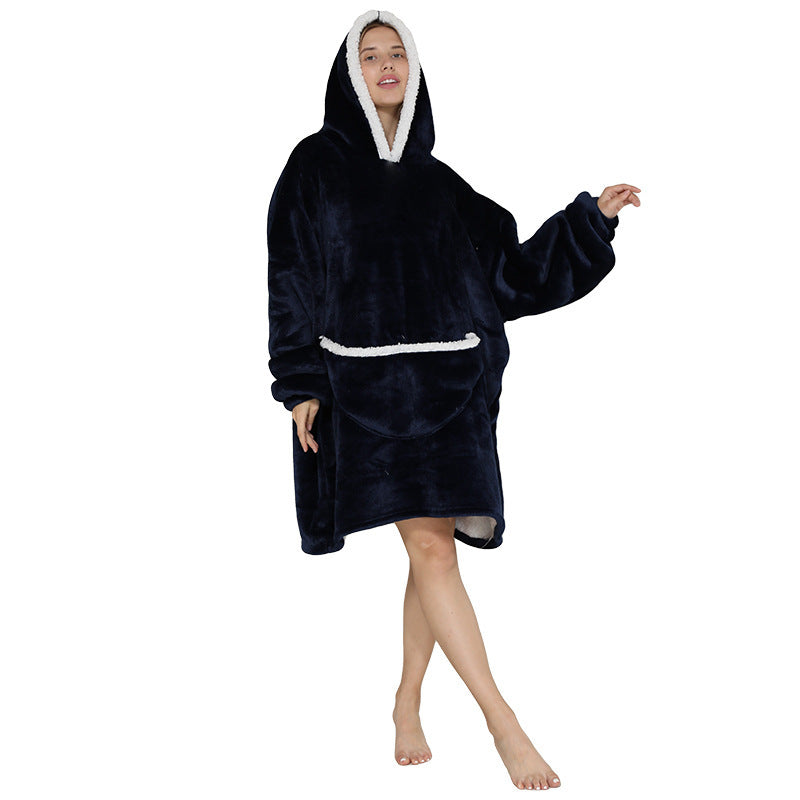 New Lazy Blanket Sherpa Pullover Flannel Sweater Avocado Star Hoodie Outdoor Warm Home Service