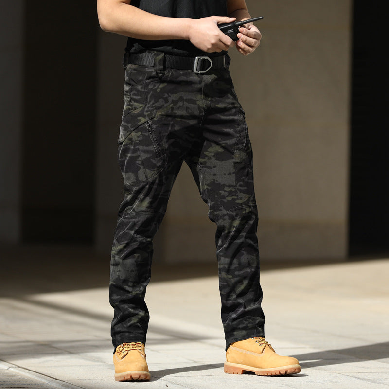 IX7 tactical pants camouflage training pants spring and autumn outdoor stretch overalls loose soft shell assault pants waterproof IX9