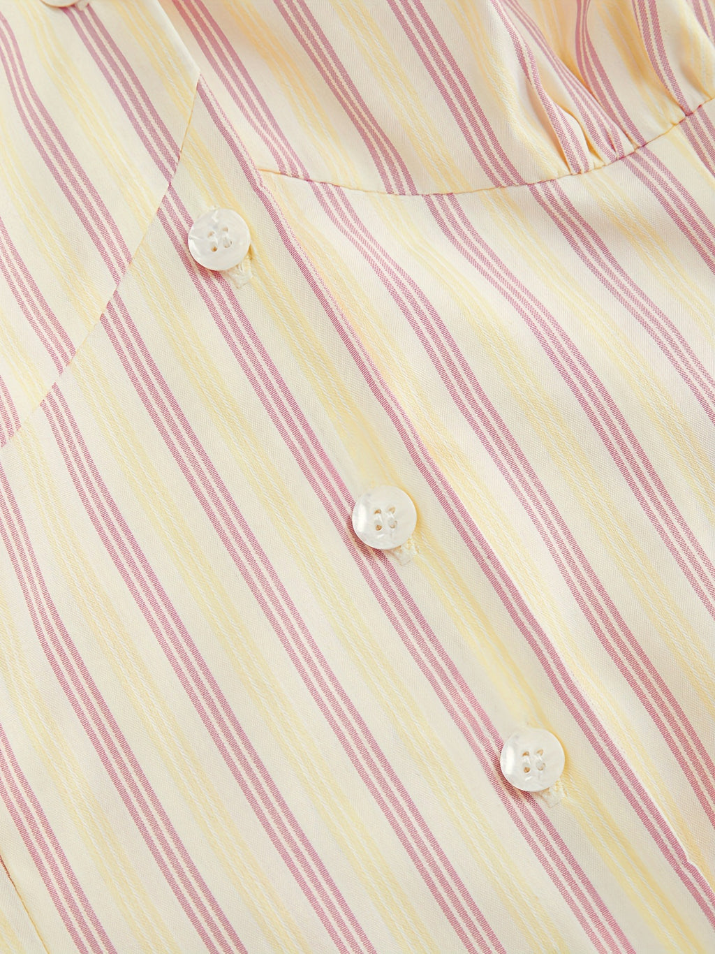 New cross-border European and American style Amazon casual ruched fashion top French women's striped button short-sleeved shirt
