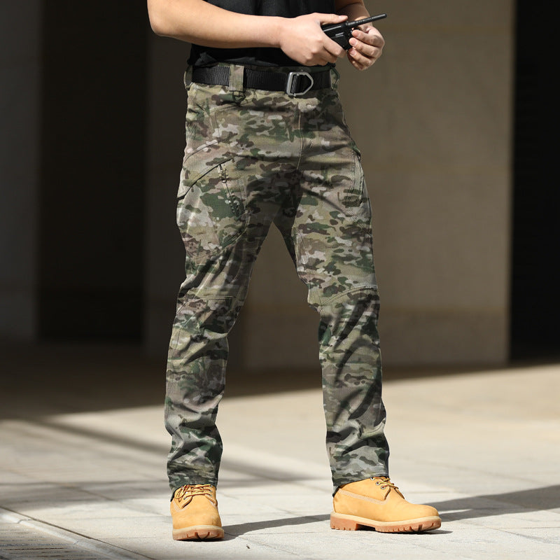 IX7 Tactical Pants Special Forces Training Pants Spring and Autumn Outdoor Elastic Work Pants Loose Soft Shell Charge Pants Waterproof IX9