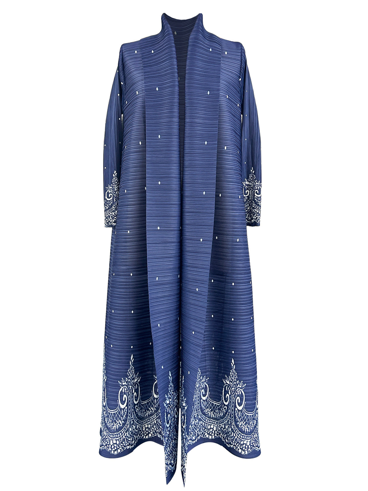 Middle Eastern robes for women Issey Miyake pleated printed cardigan long coat Arab robes large size Abaya