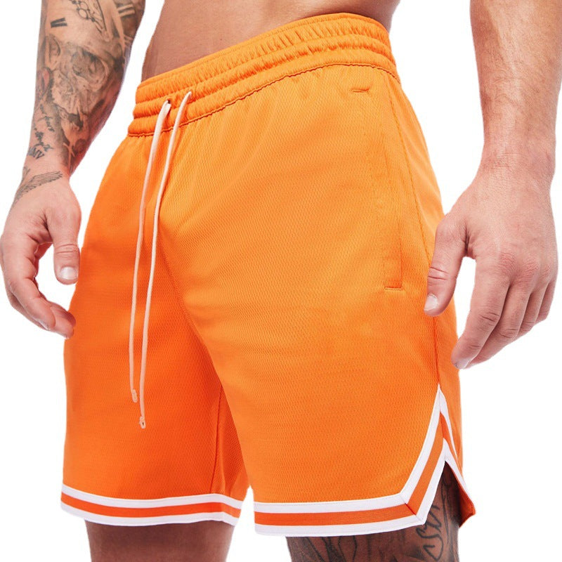 Crazy muscle men's mesh quick-drying five-point shorts loose sports fitness training running European and American basketball shorts