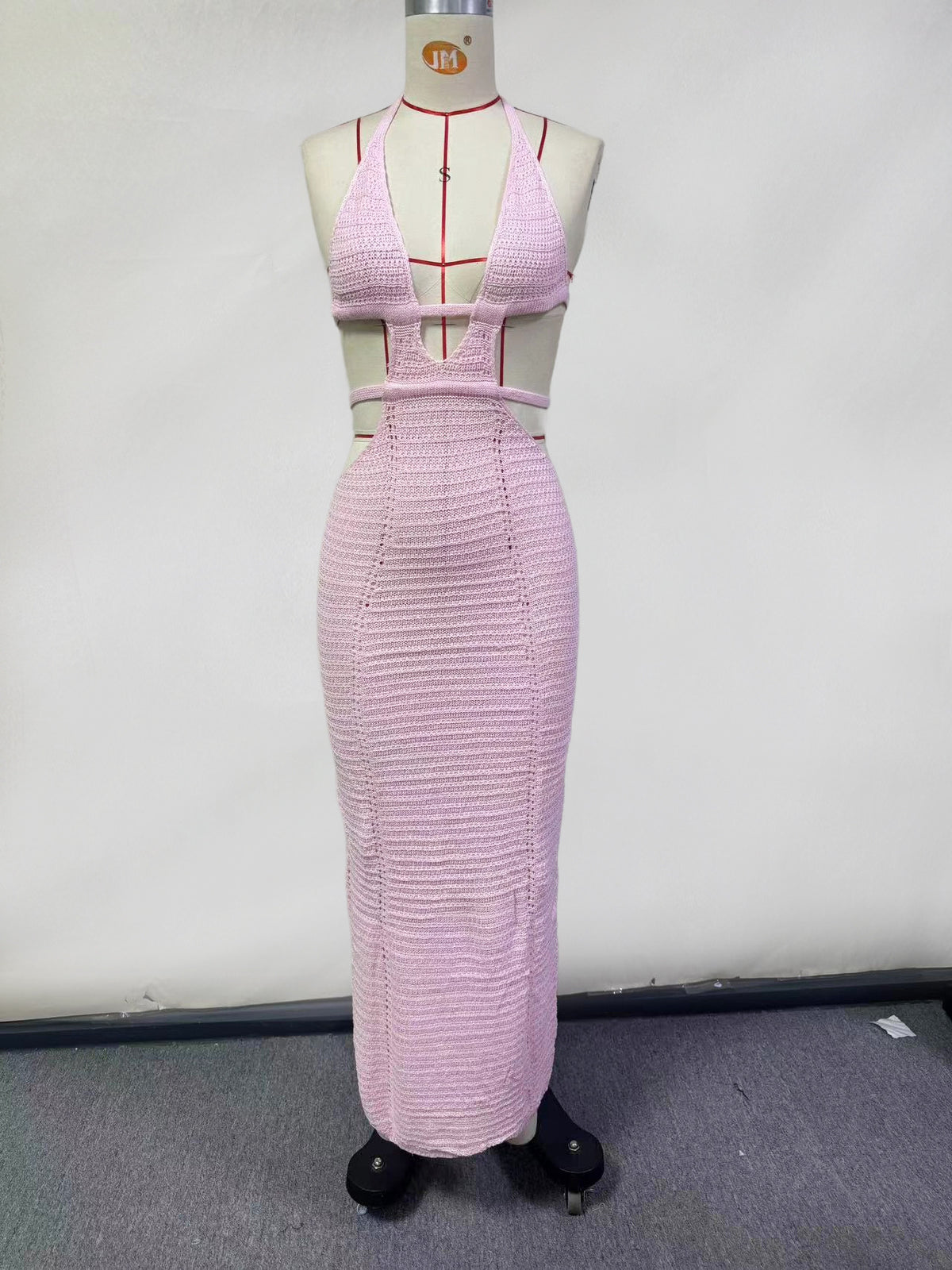 2023 European and American ins style hot selling new sexy street style pure desire halter neck wrap chest hollow lace dress female