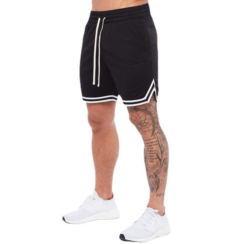 Crazy muscle men's mesh quick-drying five-point shorts loose sports fitness training running European and American basketball shorts