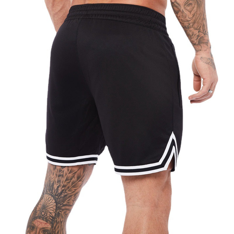 Crazy muscle men's mesh quick-drying five-point shorts loose sports fitness training running European and American basketball shorts