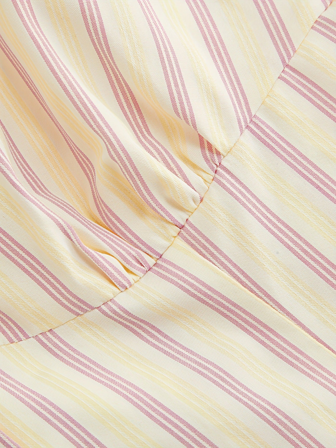 New cross-border European and American style Amazon casual ruched fashion top French women's striped button short-sleeved shirt