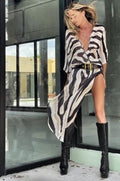 Cross-border foreign trade independent station new 2021 summer printing large size sunscreen beach loose holiday chiffon cardigan women