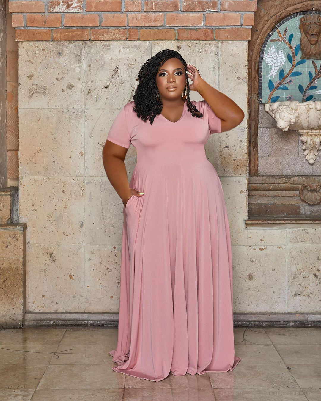 FAGADOER Elegant Solid Plus Size Dress XL-5XL Women Short Sleeve A-line Folding Dress Fashion Casual Clothing Streetwear Robe 2022
