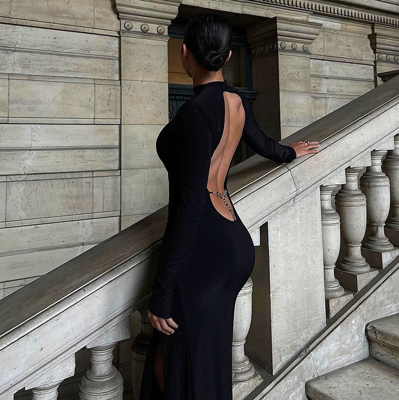 Cross-border foreign trade new women's clothing European and American hottie evening dress Amazon independent station sexy backless slit dress