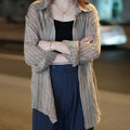 2023 Korean version of the design sense striped hollow shirt style suit drape fashion temperament light luxury sun protection clothing women's outerwear