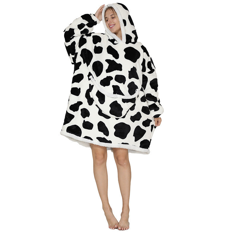 New Lazy Blanket Sherpa Pullover Flannel Sweater Avocado Star Hoodie Outdoor Warm Home Service