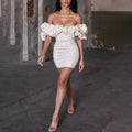 Amazon European and American fashion niche light luxury dress ruffled pleated temperament one-shoulder tube top hip dress