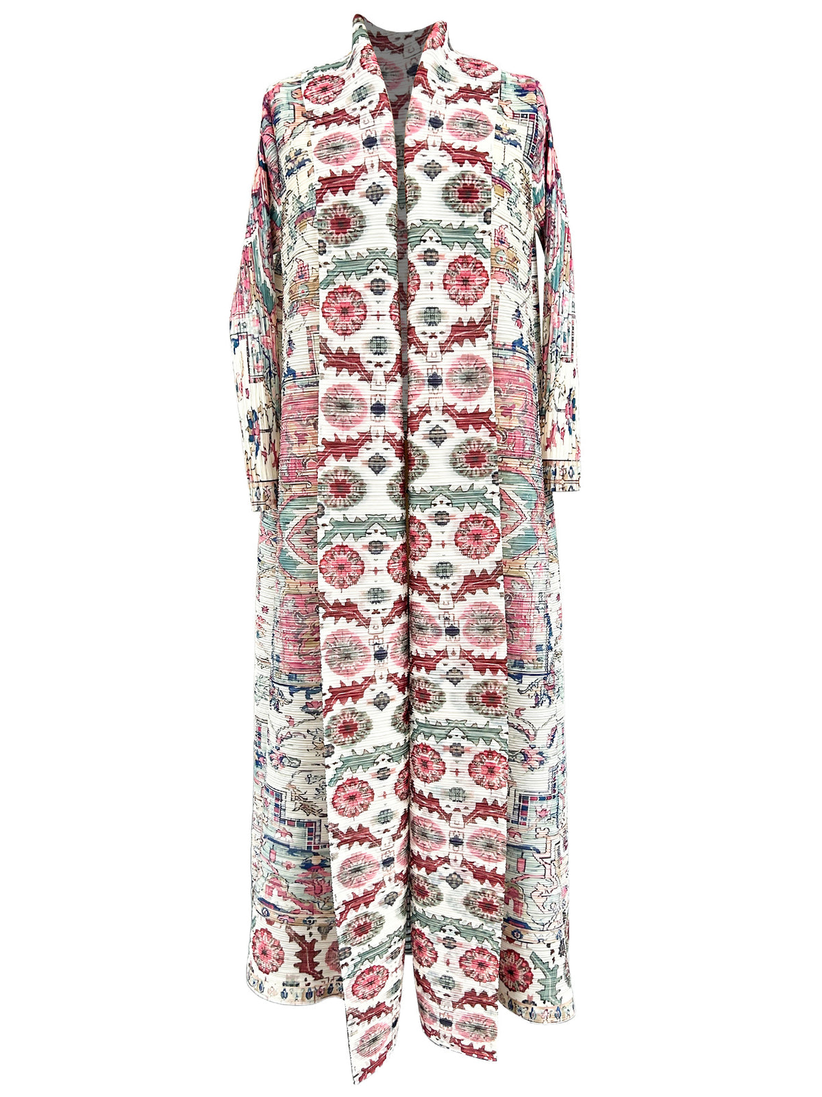 Middle Eastern robes for women Issey Miyake pleated printed cardigan long coat Arab robes large size Abaya