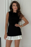 2024 new wish four seasons splicing pleated hem sleeveless dress evening party personality holiday skirt independent station women's clothing