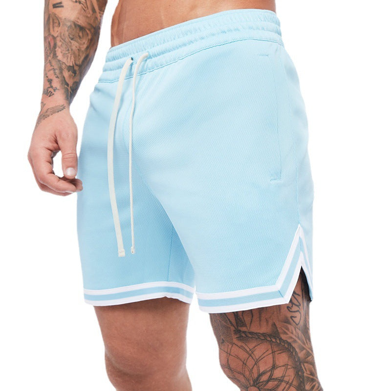 Crazy muscle men's mesh quick-drying five-point shorts loose sports fitness training running European and American basketball shorts