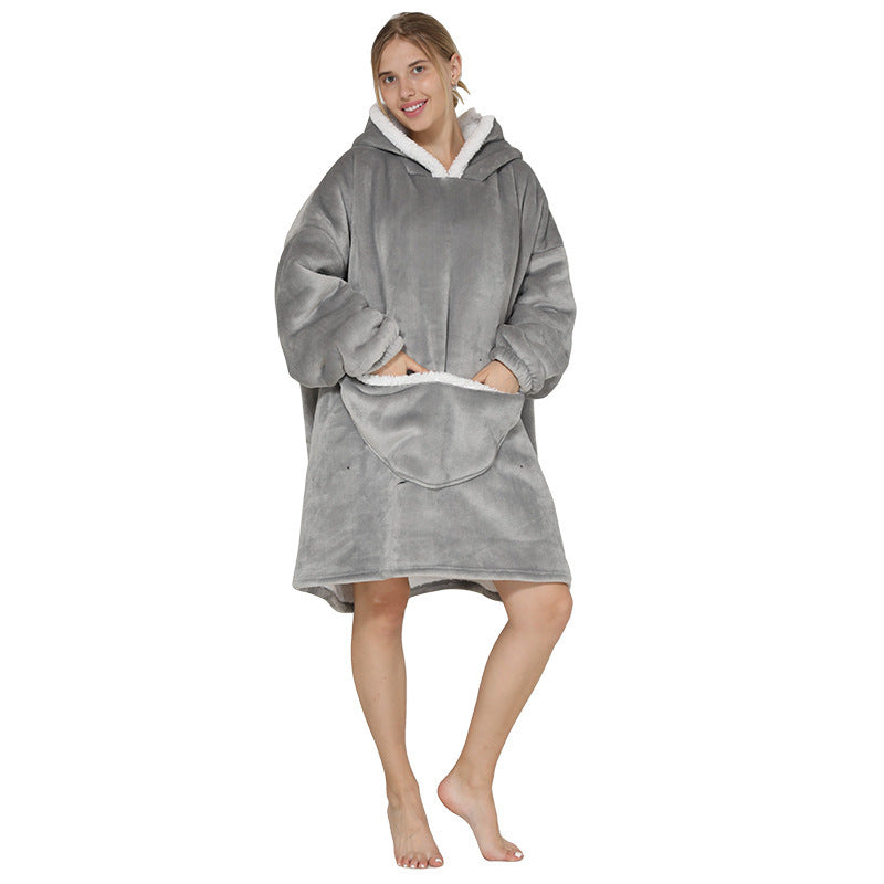 New Lazy Blanket Sherpa Pullover Flannel Sweater Avocado Star Hoodie Outdoor Warm Home Service