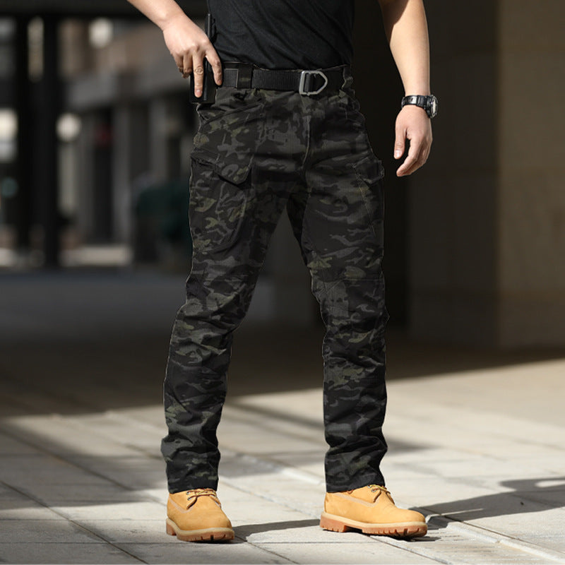 IX7 tactical pants camouflage training pants spring and autumn outdoor stretch overalls loose soft shell assault pants waterproof IX9
