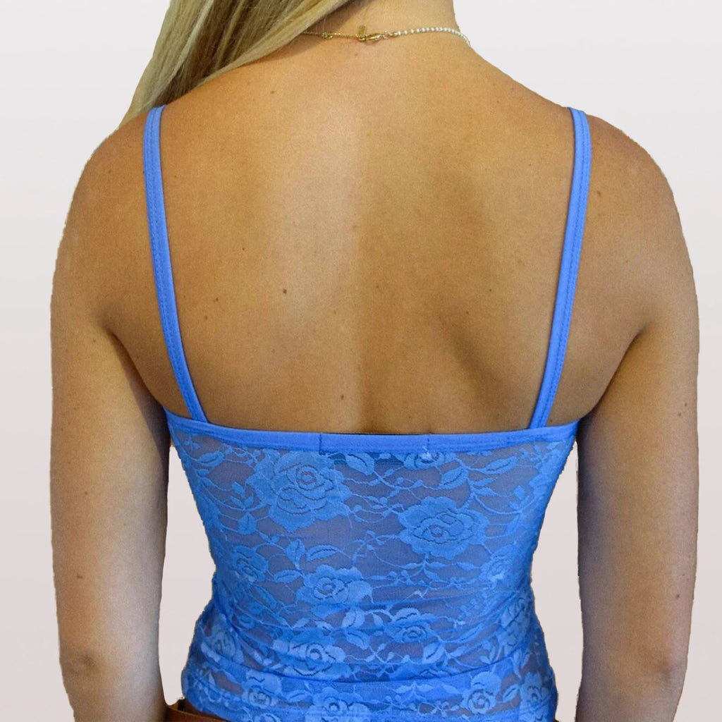 Xingqing Lace Camisole y2k Women Coquette Clothes See Through Low Cut Sleeveless Lace Floral Tanks 2000s Clothing Streetwear