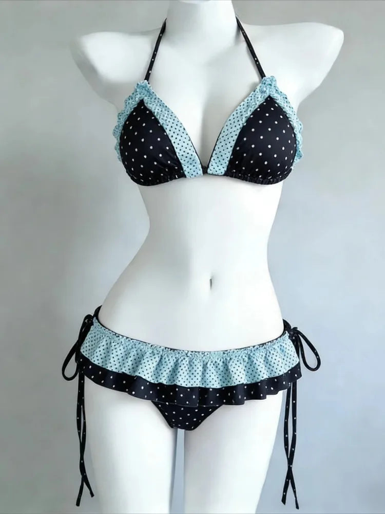 Fairy Sweet High Waist 4-Piece Split Bikini Set For Women 2026 - Print Trendy Swimwear Chic Beach Vacation Summer Party Fashion
