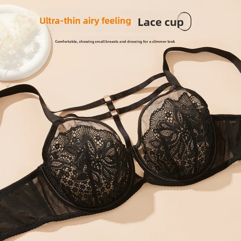 Plus Size Minimizer Bra D-J Cup Full Coverage Lift Support Wide Side Wings, Breathable Lightweight Lace Underwire Bra for Women