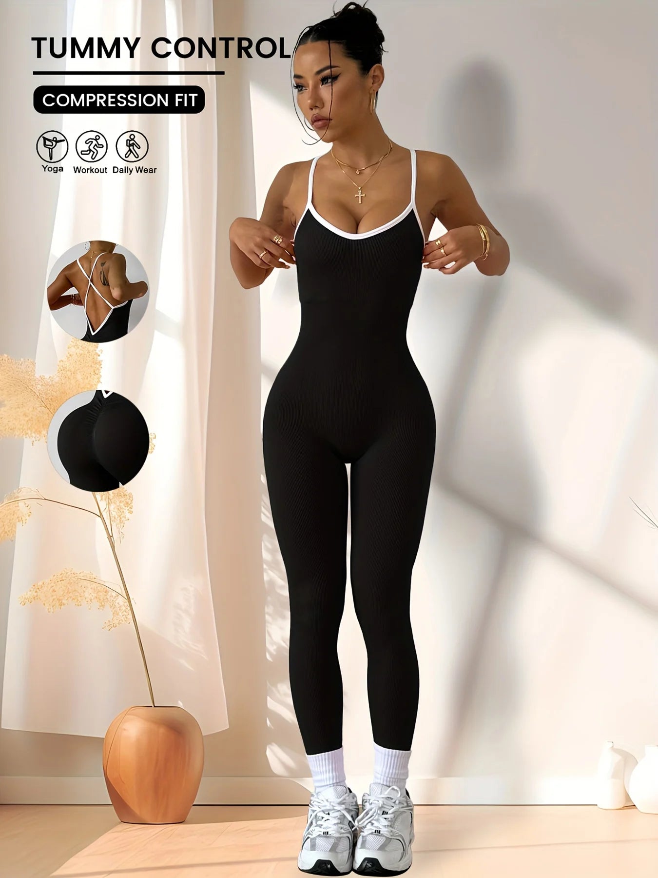 CZGUKE  Girls Pink Sports Jumpsuit Running One Piece Bodysuit Workout Rompers Women Overalls Sportswear Gym Fitness Yoga Suit