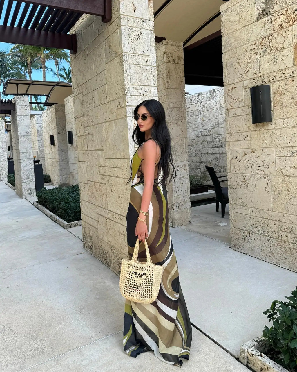2025 New Luxury Design Women's Hollow Out One-piece Swimsuits And Skirt Geometry Print Sexy Bikini Fashion Beach Bathing Suit