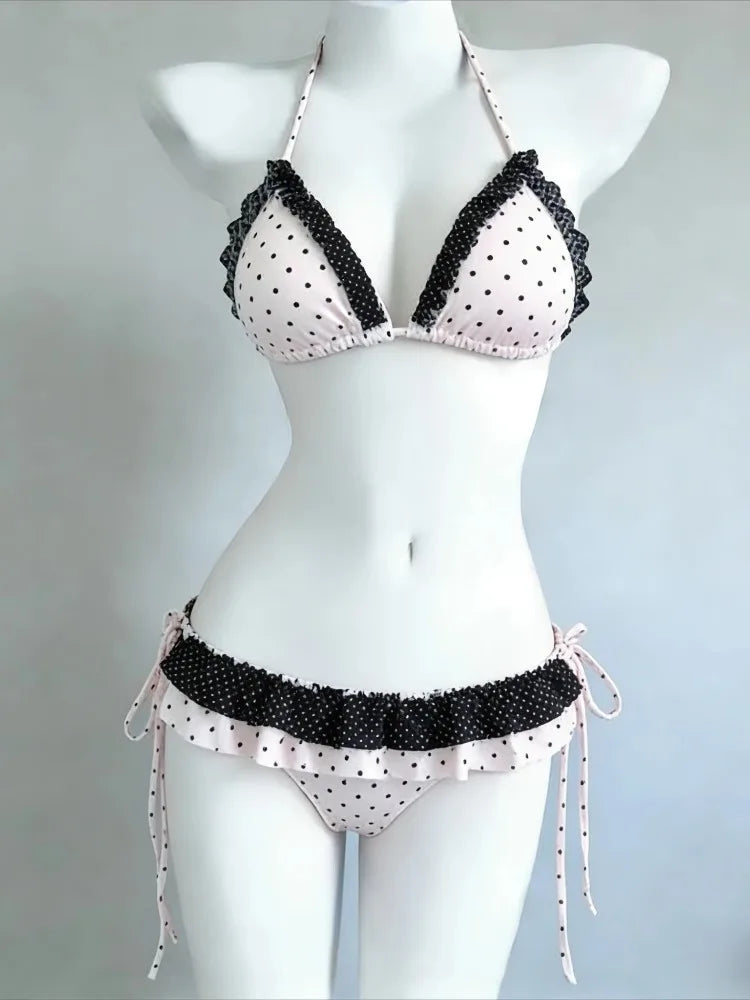 Fairy Sweet High Waist 4-Piece Split Bikini Set For Women 2026 - Print Trendy Swimwear Chic Beach Vacation Summer Party Fashion