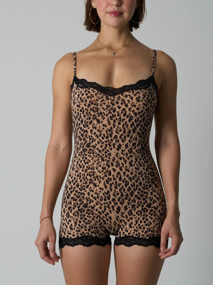 Women's Clothing Jumpsuit Leopard Print Sexy Lace Suspender Jumpsuits For Woman Fashion Simple Style Temperament Comfortable